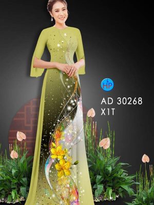 Vải Áo Dài Hoa Mai Vàng AD 30268 33